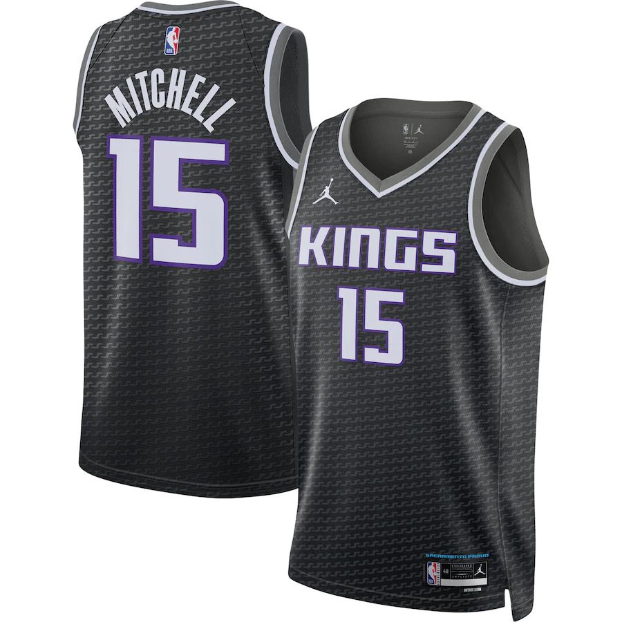 Men Sacramento Kings #15 Davion Mitchell Jordan Brand Black 2022-23 Statement Edition Swingman NBA Jersey->san antonio spurs->NBA Jersey